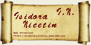 Isidora Nićetin vizit kartica